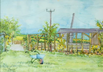 Cottage tuin met kruiwagen, 2011